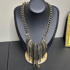 Lane Bryant Gold and Black Statement Necklace